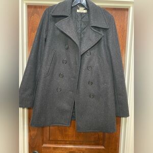 J. Crew Vtg Wool Blend Thinsulate Pea Coat in charcoal gray heather Sz Small